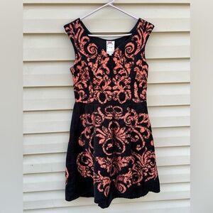 Yoana Barashi Anthropologie Sz 6 corduroy embroidered fit flare dress Whimsigoth